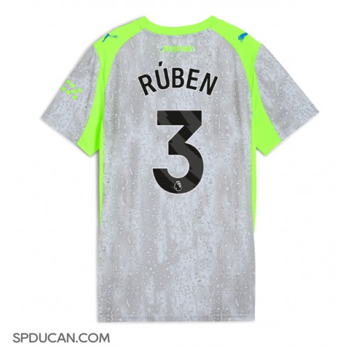 Zenski Nogometni Dres Manchester City Ruben Dias #3 Rezervni 2025-26 Kratak Rukav